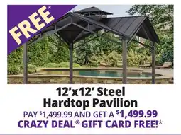 Ocean State Job Lot 12'x12' Steel Hardtop Pavilion offer