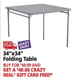 Ocean State Job Lot Cosco Square Vinyl Folding 4-Person Dining Table Gray offer