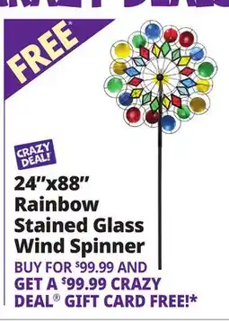Ocean State Job Lot 24x88 Rainbow Stained Glass Wind Spinner offer
