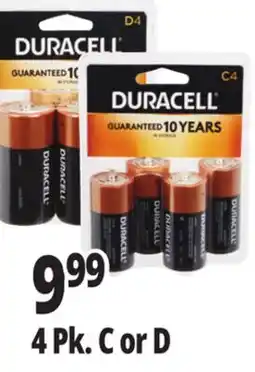 Ocean State Job Lot Duracell C Batteries 4pk offer
