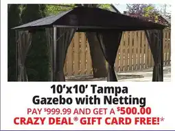 Ocean State Job Lot 10'x10' Tampa Gazebo with Netting offer