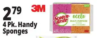 Ocean State Job Lot Scotch-Brite Ocelo Multi-Purpose 3M Sponges 4 Count offer