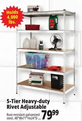 Ocean State Job Lot Method Storage Systems 5-Tier Heavy-Duty Rivet Shelving Unit 48 x 71 offer