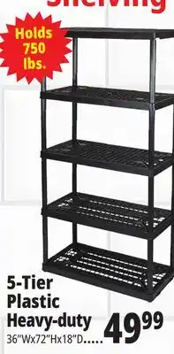 Ocean State Job Lot Maxit 5-Tier Heavy-Duty Plastic Shelving Unit offer