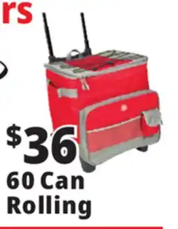 Ocean State Job Lot North Peak 60-Can Rolling Cooler Red offer