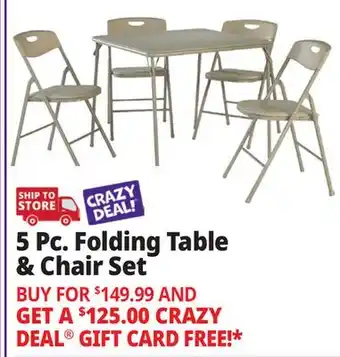 Ocean State Job Lot Cosco 5-Piece Folding Table and Chair Set Black offer