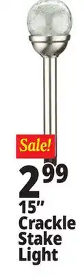 Ocean State Job Lot Outdoor Living Accents Solar Crackle LED Garden Stake 15 offer