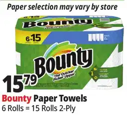 Ocean State Job Lot Bounty Double Plus Paper Towel 2-ply 6=15 offer