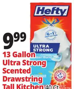 Ocean State Job Lot Hefty Ultra Strong Citrus Twist 13 Gallon Trash Bags 40 Count offer