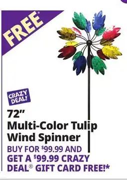 Ocean State Job Lot 72 Multi-Color Tulip Wind Spinner offer