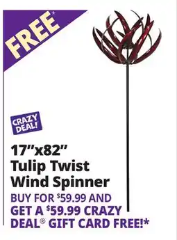 Ocean State Job Lot Tulip Twist Wind Spinner Red offer