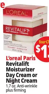 Ocean State Job Lot L'oreal Paris Revitalift Moisturizer Day Cream or Night Cream offer