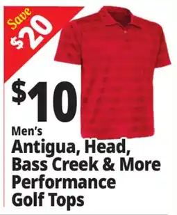 Ocean State Job Lot Men's Antigua, Head, Bass Creek & More Performance Golf Tops offer