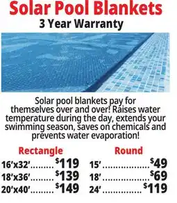 Ocean State Job Lot Solar Pool Blankets offer