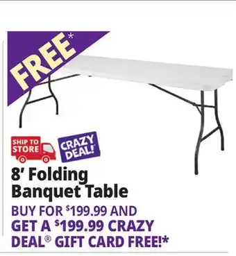Ocean State Job Lot 8' Folding Banquet Table offer