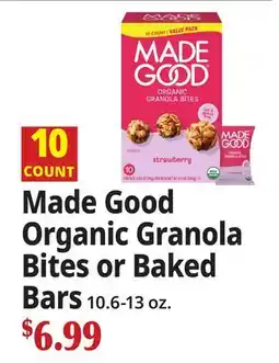 Ocean State Job Lot Made Good Organic Granola Bites or Baked Bars offer