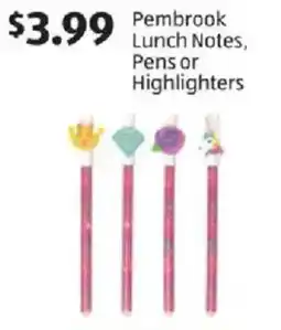 Aldi Pembrook Lunch Notes, Pens or Highlighters offer