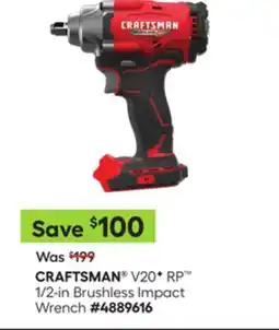 Lowe's V20+ RP 1/2-in Brushless Impact Wrench offer