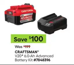 Lowe's V20* 6.0-Ah Advanced Battery Kit offer