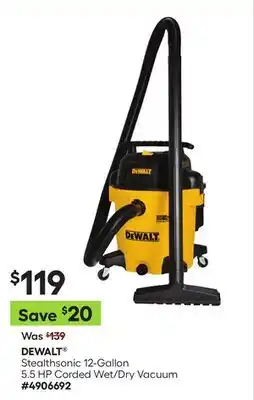 Lowe's Stealthsonic 12-Gallon 5.5 HP Corded Wet/Dry Vacuum offer