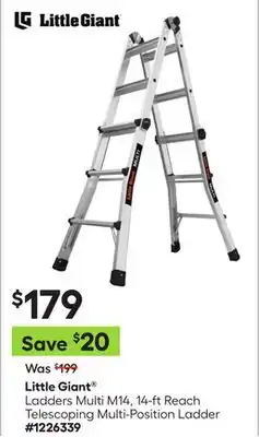 Lowe's Ladders Multi M14, 14-ft Reach Telescoping Multi-Position Ladder offer
