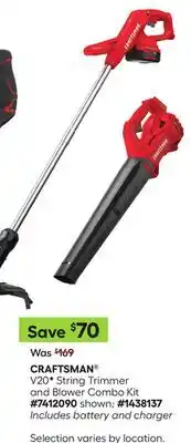 Lowe's V20 String Trimmer and Blower Combo Kit offer