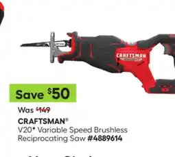 Lowe's V20 Variable Speed Brushless Reciprocating Saw #4889614 offer