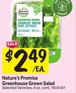 Stop&Shop Nature's Promise Greenhouse Grown Salad offer