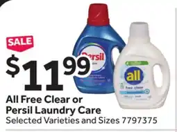 Stop&Shop All Free Clear or Persil Laundry Care offer