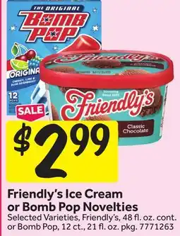 Stop&Shop Friendly's Ice Cream or Bomb Pop Novelties offer