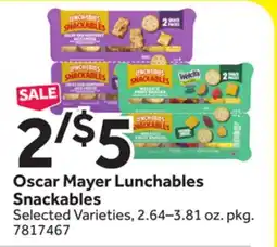 Stop&Shop Oscar Mayer Lunchables Snackables offer