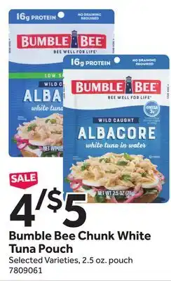 Stop&Shop Bumble Bee Chunk White Tuna Pouch offer
