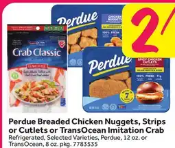 Stop&Shop Perdue Breaded Chicken Nuggets, Strips or Cutlets or TransOcean Imitation Crab offer