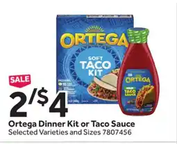 Stop&Shop Ortega Dinner Kit or Taco Sauce offer