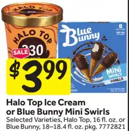 Stop&Shop Halo Top Ice Cream or Blue Bunny Mini Swirls offer