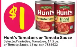 Stop&Shop Hunt's Tomatoes or Tomato Sauce offer
