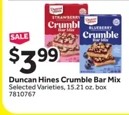 Stop&Shop Duncan Hines Crumble Bar Mix offer