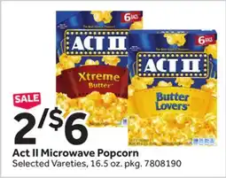 Stop&Shop Act II Microwave Popcorn offer