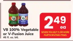 ACME V8 100% Vegetable or V-Fusion Juice offer