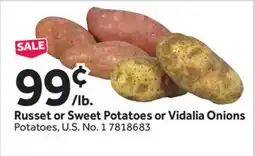 Stop&Shop Russet or Sweet Potatoes or Vidalia Onions offer
