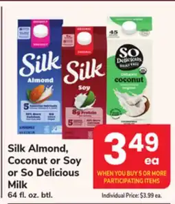 ACME Silk Almond, Coconut or Soy or So Delicious Milk offer