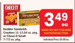 ACME Keebler Sandwich Crackers 11-11.04 oz. pkg. or Cheez-it Small 7-7.5 oz. pkg offer
