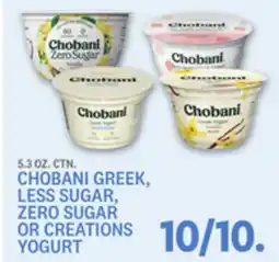 Kings Food Markets CHOBANI GREEK, LESS SUGAR, ZERO SUGAR OR CREATIONS YOGURT offer