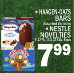 C Town HAAGEN-DAZS BARS Assorted Varieties NESTLE NOVELTIES 5-12 Pk. 13.8-37.5 Oz. Boxes offer