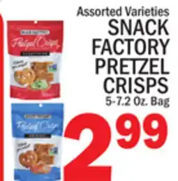 C Town SNACK FACTORY PRETZEL CRISPS offer