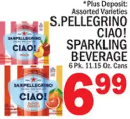 C Town S.PELLEGRINO CIAO! SPARKLING BEVERAGE offer