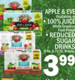 C Town APPLE & EVE, 100% JUICE, REDUCED SUGAR DRINKS offer