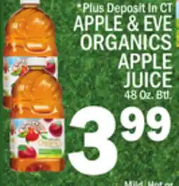 C Town APPLE & EVE ORGANICS APPLE JUICE offer