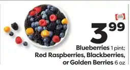 Weis Markets Blueberries 1 pint Red Raspberries, Blackberries, or Golden Berries 6 oz offer