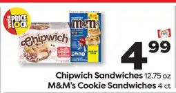 Weis Markets Chipwich Sandwiches 12.75 oz M&M's Cookie Sandwiches 4 ct offer